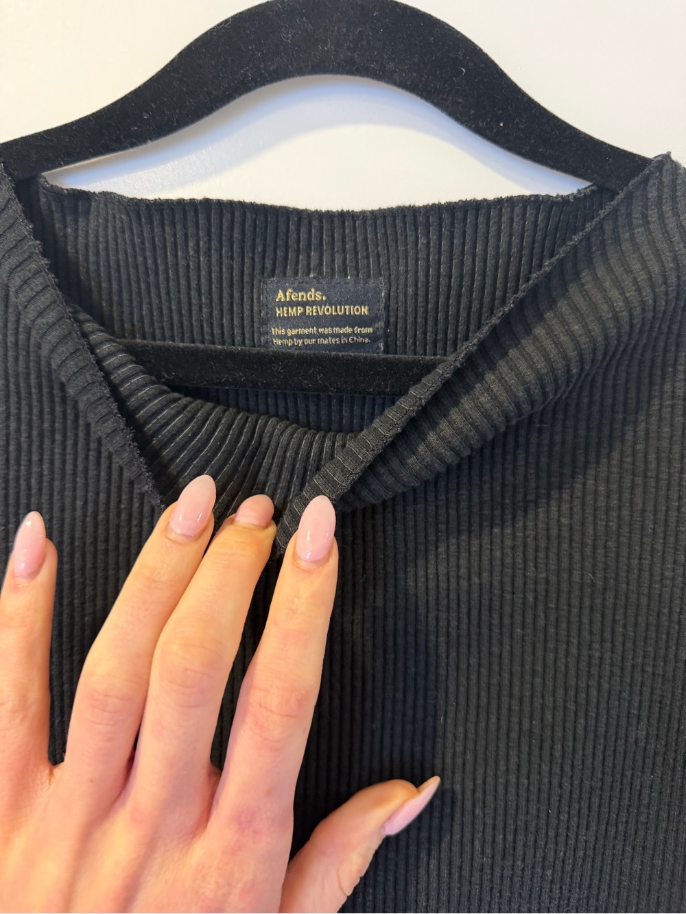 Afends Black Ribbed Tank Top - Picture 2 of 2